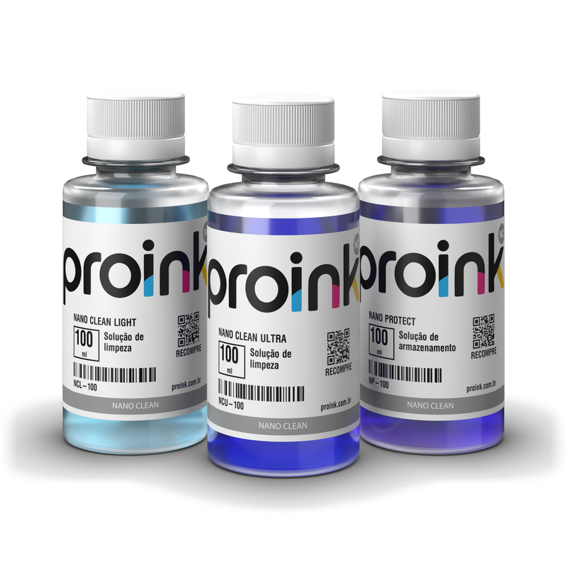 Kit Limpeza e Armazenamento de Cabeçote Proink, 3 frascos de 100 ml