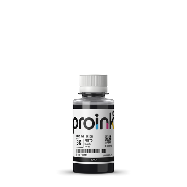 Tinta Epson corante NANO DYE Proink preta, frasco de 100 ml (08114-100MB)