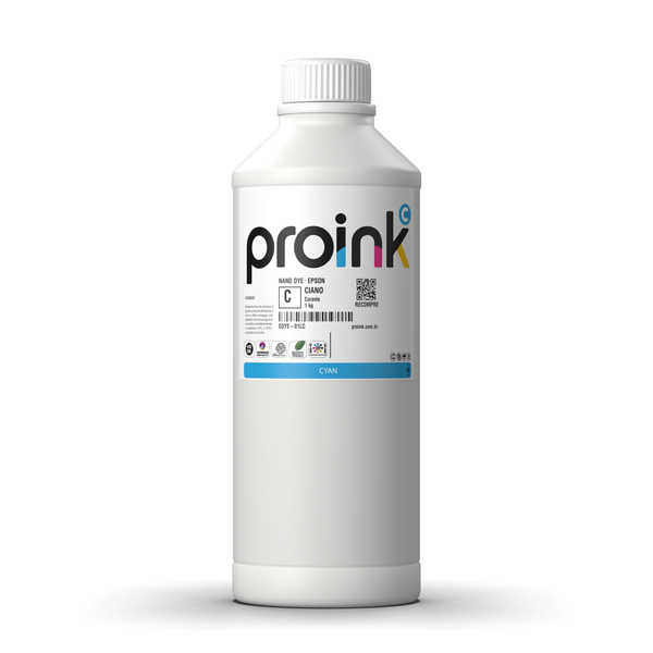 Tinta Epson corante NANO DYE Proink ciano, garrafa de 1 kg (EDYE-01LC)