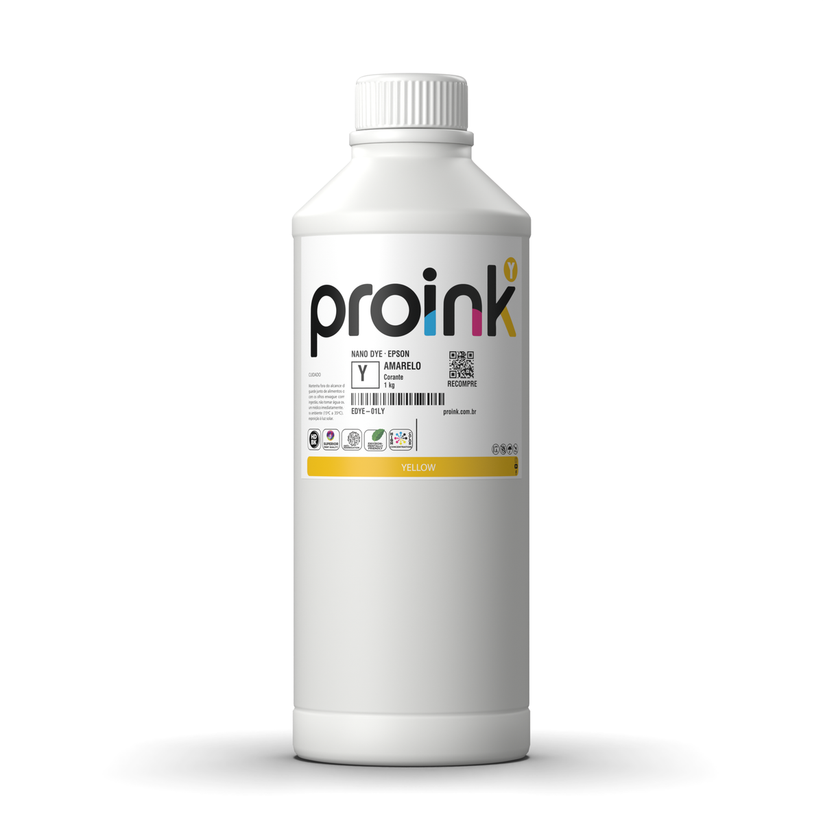 Tinta Epson corante NANO DYE Proink amarela, garrafa de 1 kg (EDYE-01LY)