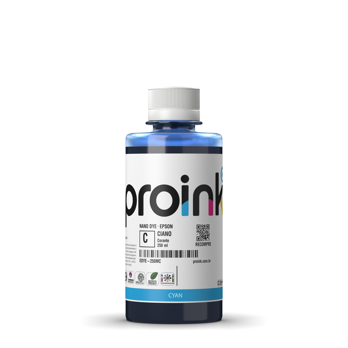 Tinta Epson corante NANO DYE Proink ciano, frasco de 250 ml (EDYE-250MC)