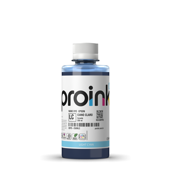 Tinta Epson corante NANO DYE Proink ciano claro, frasco de 250 ml (EDYE-250MLC)