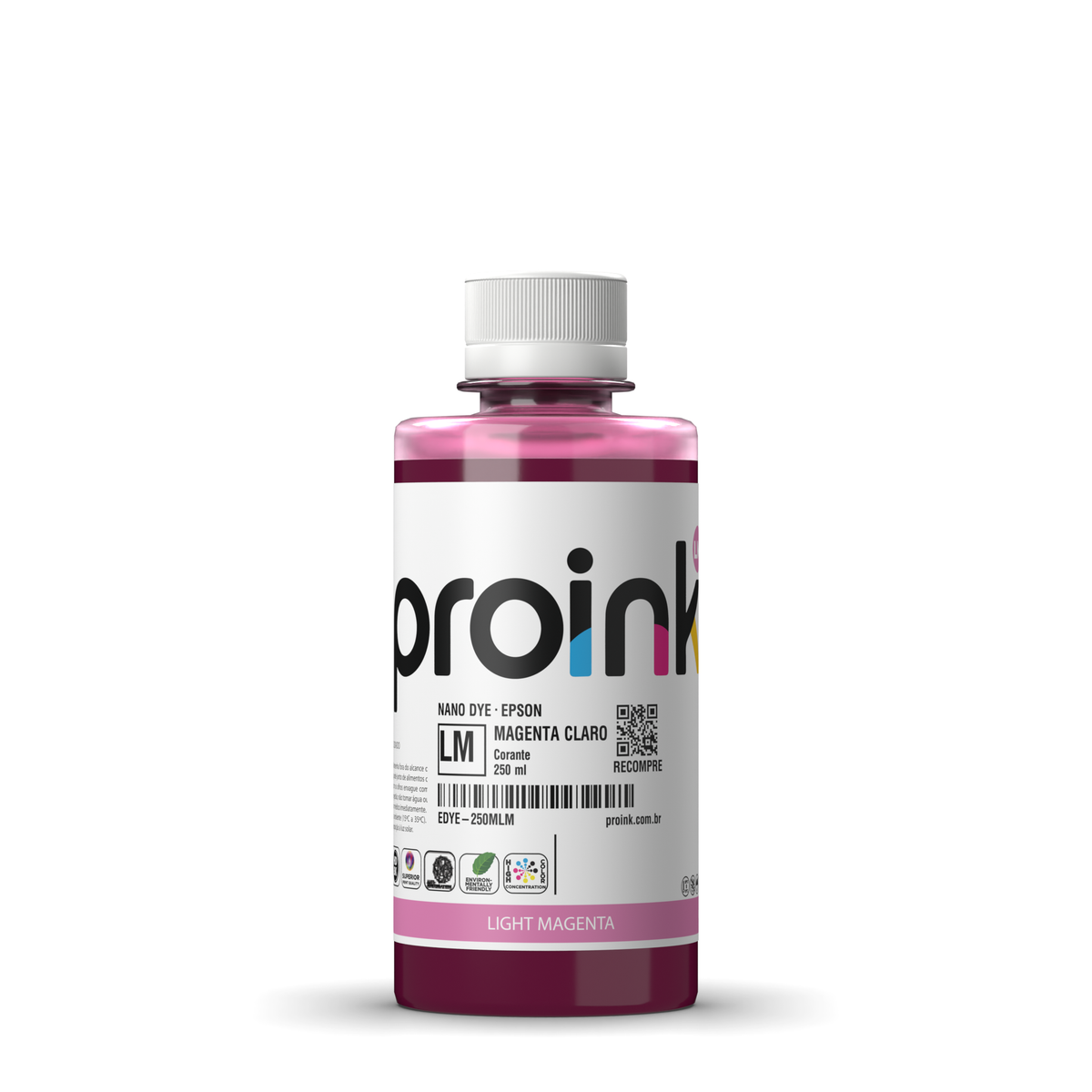Tinta Epson corante NANO DYE Proink magenta claro, frasco de 250 ml (EDYE-250MLM)