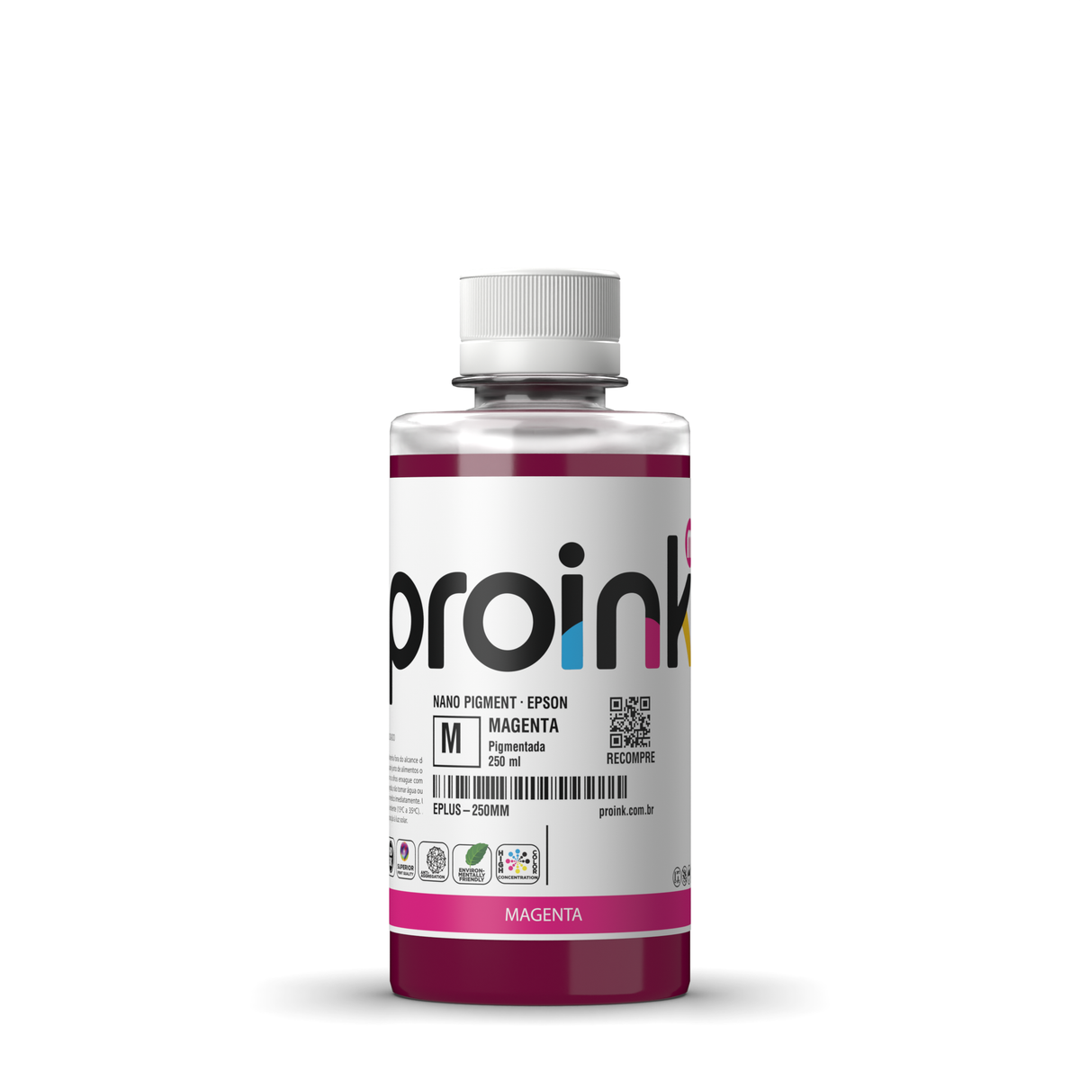 Tinta Epson pigmentada NANO PIGMENT Proink magenta, garrafa de 250 ml (EPLUS-250MM)