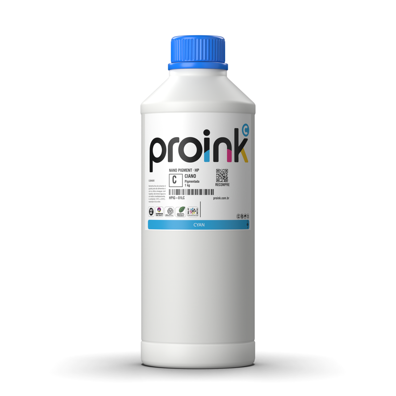 Tinta HP pigmentada NANO PIGMENT Proink ciano, garrafa de 1 kg (HPIG-01LC)