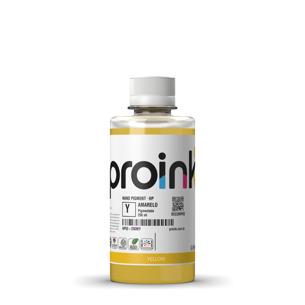 Tinta HP pigmentada NANO PIGMENT Proink amarela, garrafa de 250 ml (HPIG-250MY)