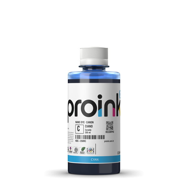 Tinta Canon corante NANO DYE Proink ciano, garrafa de 250 ml (NDC-250MC)
