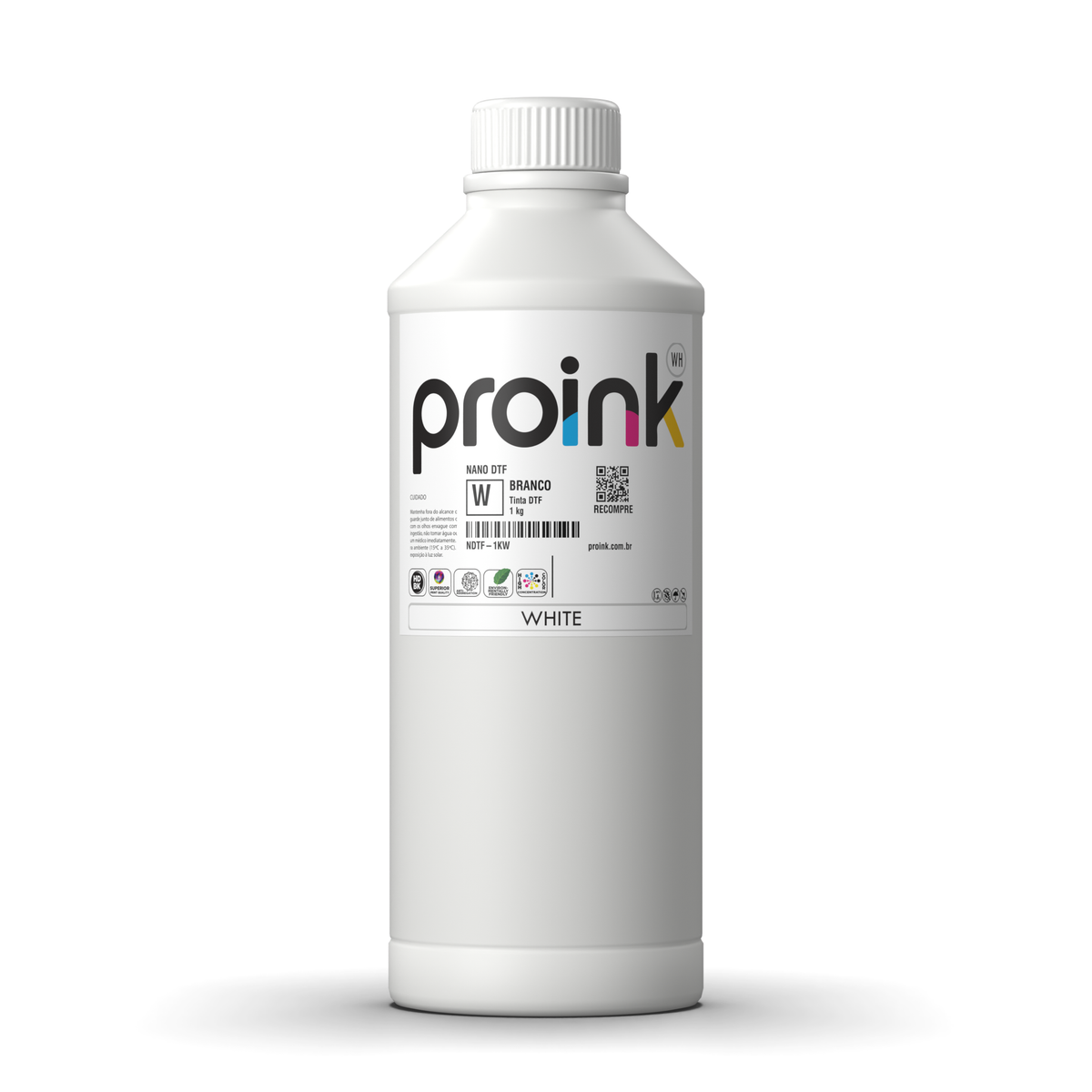 Tinta DTF NANO DTF Proink branca, garrafa de 1 kg (NDTF-1KW)