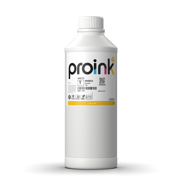 Tinta DTF NANO DTF Proink amarela, garrafa de 1 kg (NDTF-1KY)
