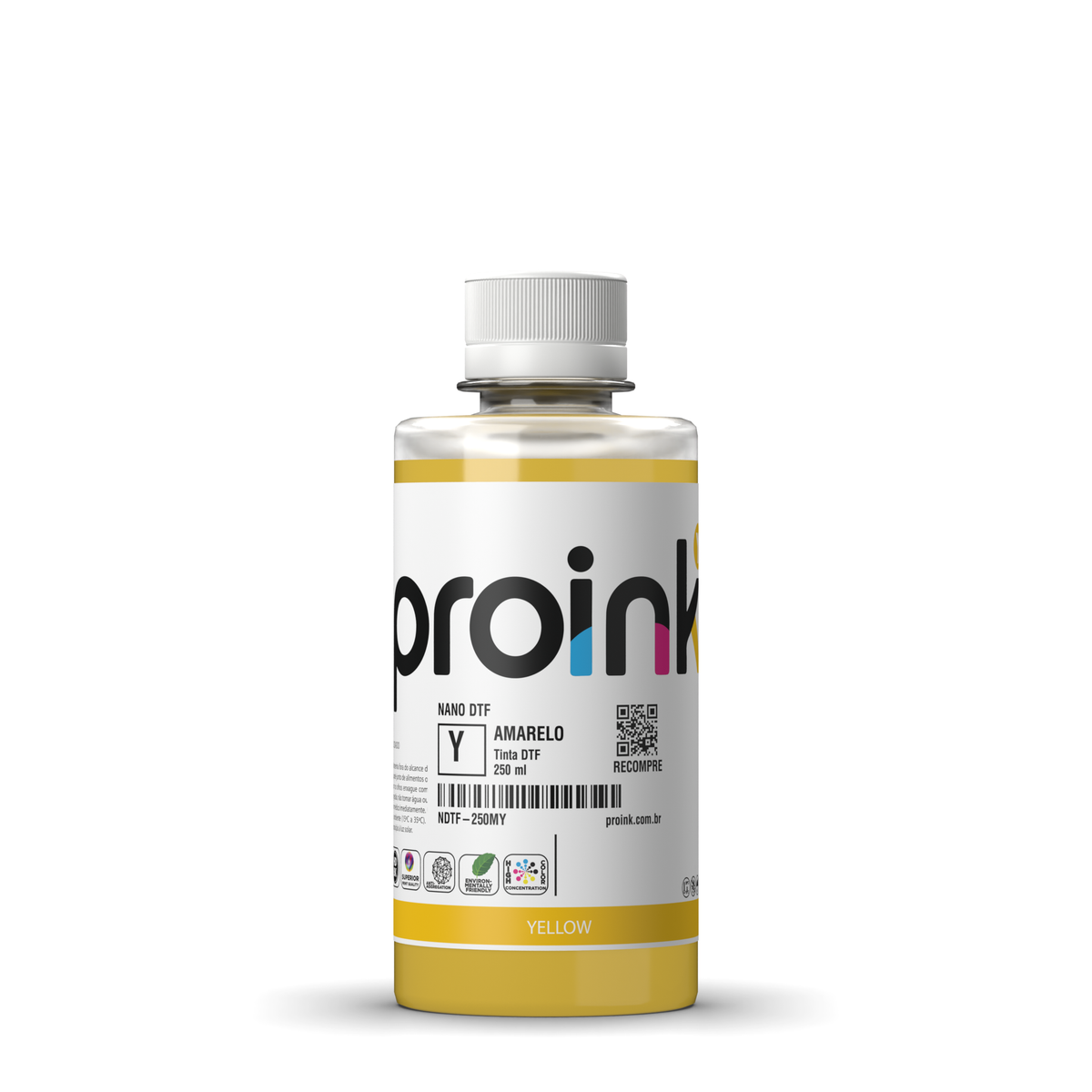 Tinta DTF NANO DTF Proink amarela, frasco de 250 ml (NDTF-250MY)