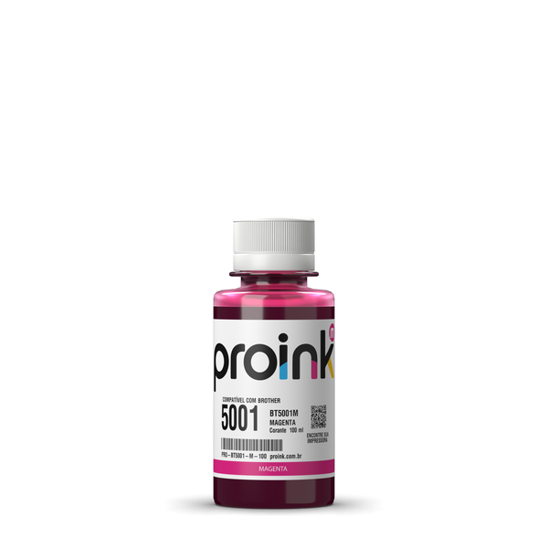 Tinta Proink magenta 100 ml com tampa de rosca, compatível com Brother BT5001