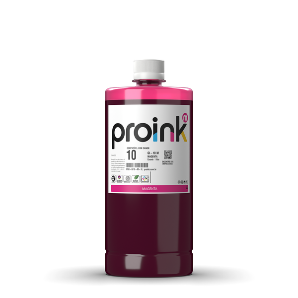 Tinta Proink magenta 1 litro com tampa de rosca, compatível com Canon GI-10