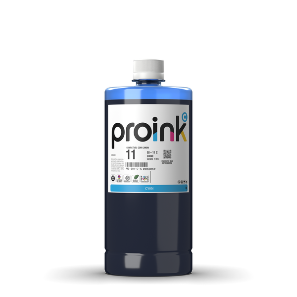 Tinta Proink ciano 1 litro com tampa de rosca, compatível com Canon GI-11