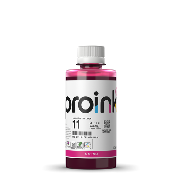 Tinta Proink magenta 250 ml com tampa de rosca, compatível com Canon GI-11