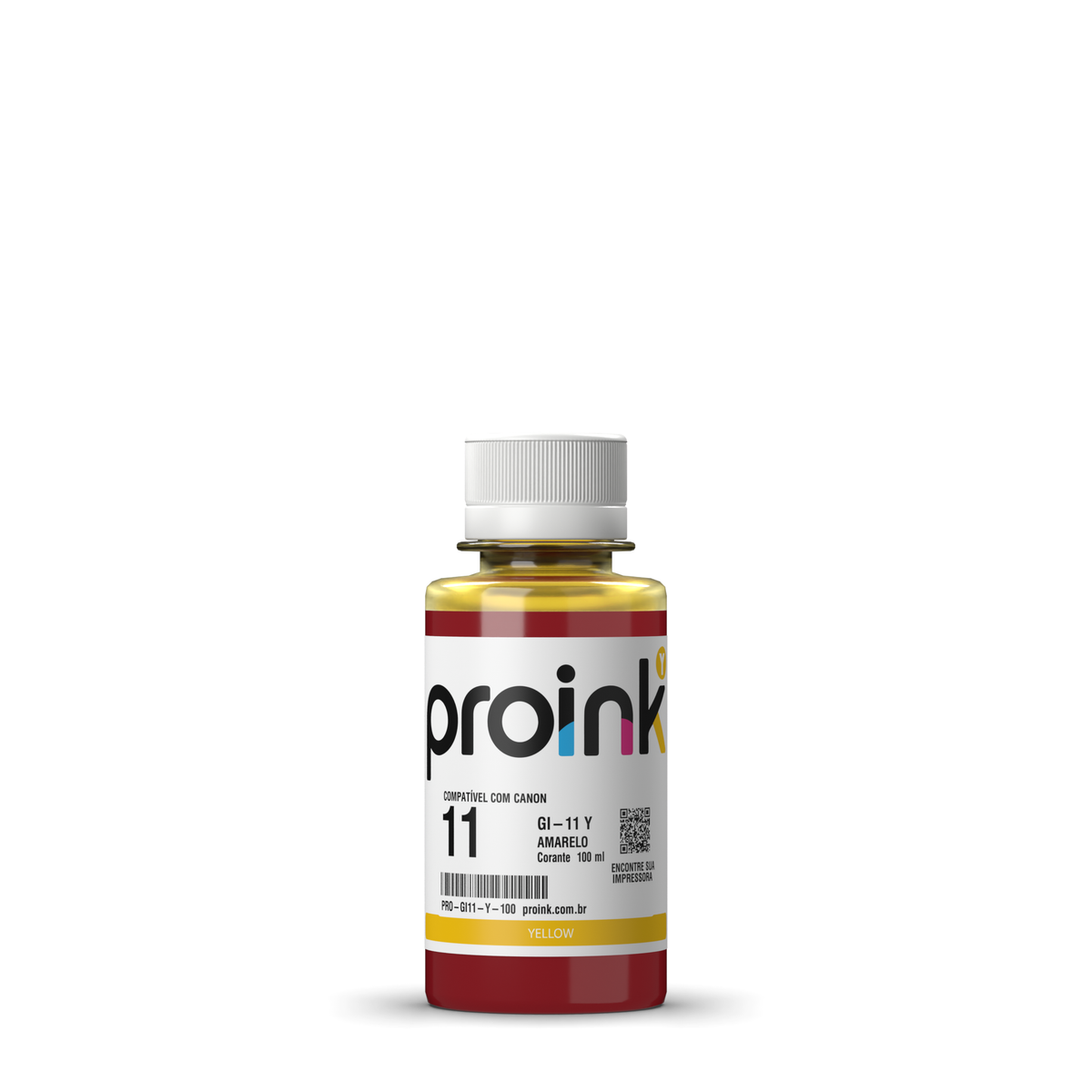 Tinta Proink amarela 100 ml com tampa de rosca, compatível com Canon GI-11