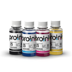 Kit de tintas Proink nas 4 cores, 100 ml com tampa de rosca, compatível com Canon GI-25