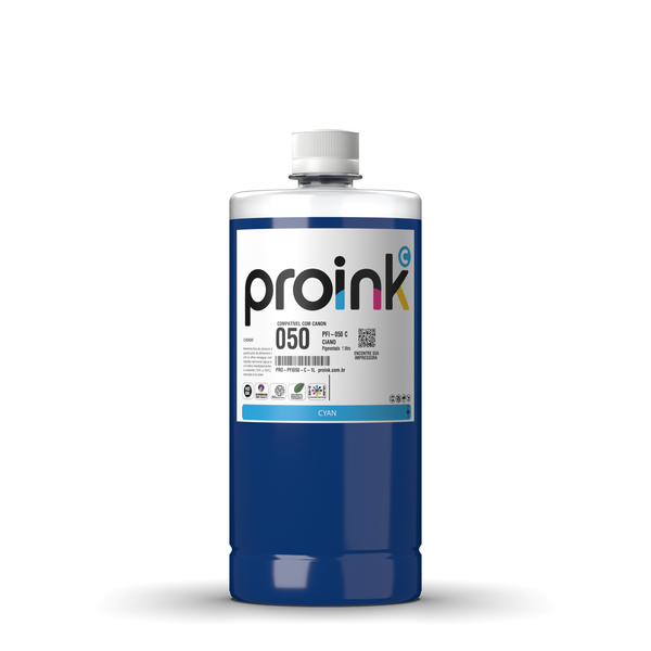 Tinta Proink ciano 1 litro com tampa de rosca, compatível com Canon PFI-050