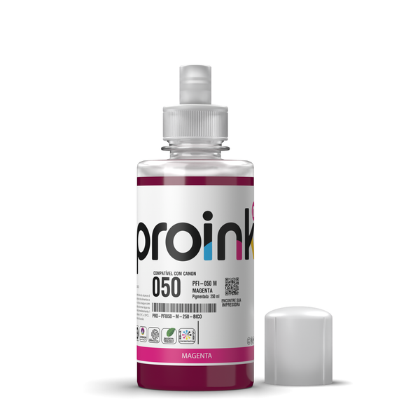 Tinta Proink magenta 250 ml com bico EcoFit, compatível com Canon PFI-050