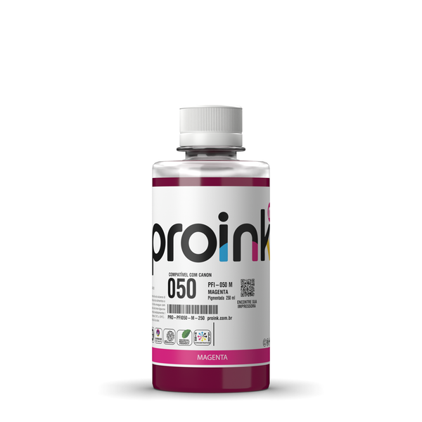 Tinta Proink magenta 250 ml com tampa de rosca, compatível com Canon PFI-050