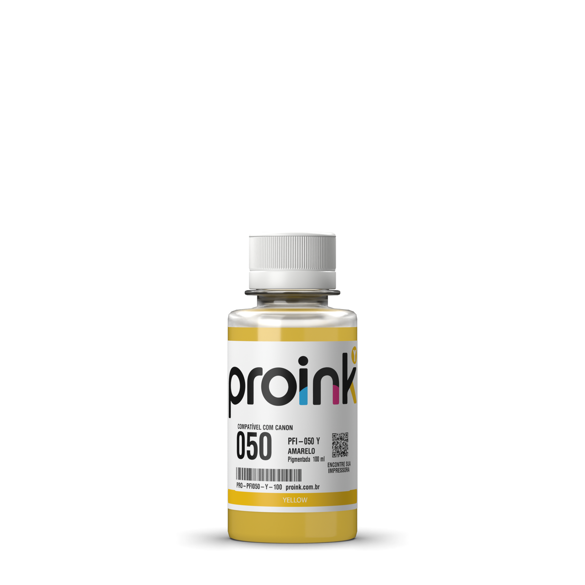 Tinta Proink amarela 100 ml com tampa de rosca, compatível com Canon PFI-050