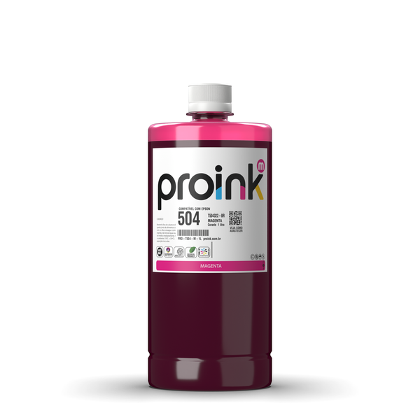 Tinta Proink magenta 1 litro com tampa de rosca, compatível com Epson T504