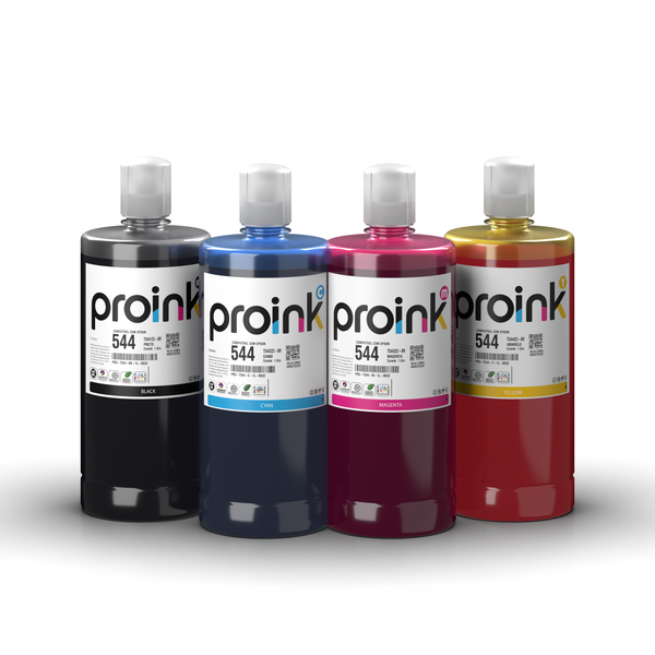 Kit de tintas Proink nas 4 cores, 1 litro com bico EcoFit, compatível com Epson T544