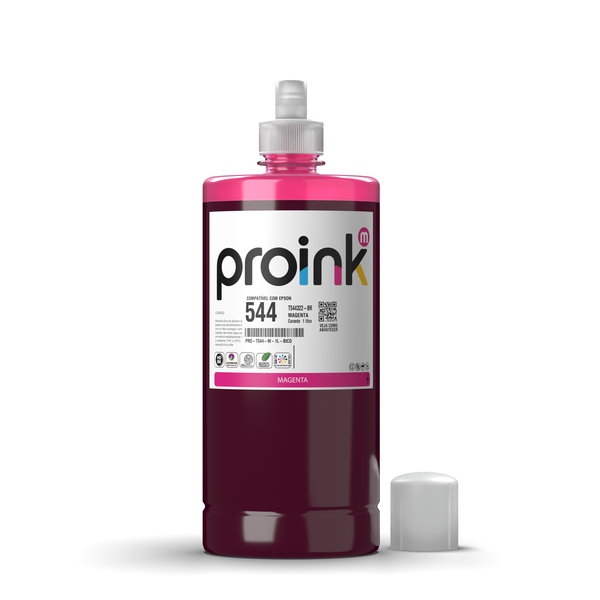 Tinta Proink magenta 1 litro com bico EcoFit, compatível com Epson T544