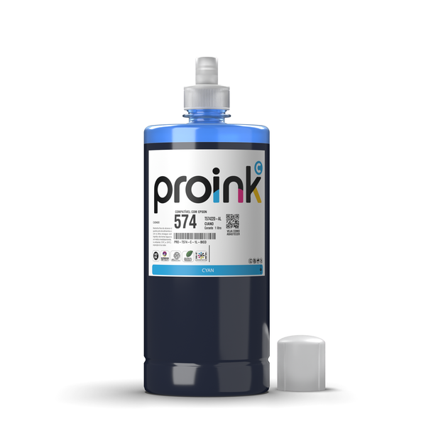 Tinta Proink ciano 1 litro com bico EcoFit, compatível com Epson T574