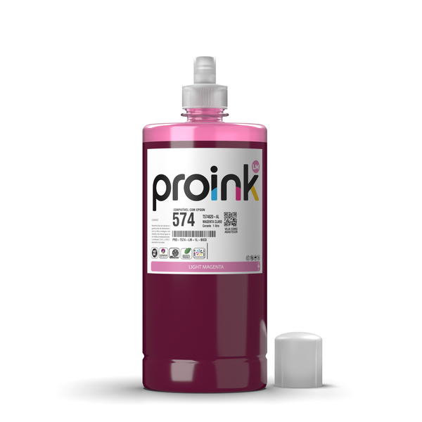 Tinta Proink magenta claro 1 litro com bico EcoFit, compatível com Epson T574