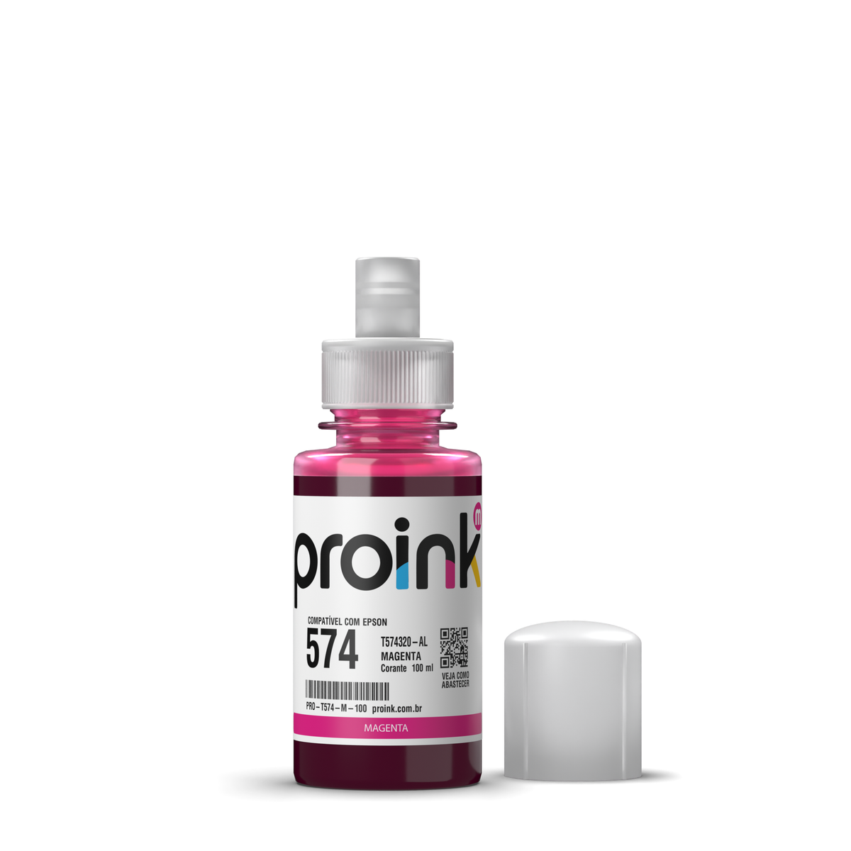 Tinta Proink magenta 100 ml com bico EcoFit, compatível com Epson T574