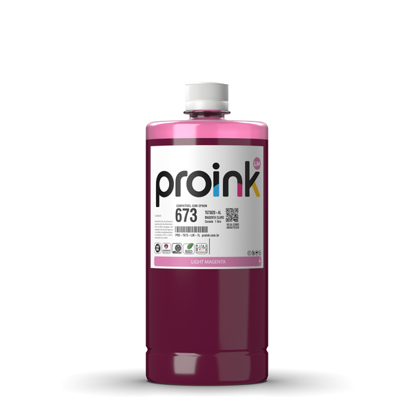 Tinta Proink magenta claro 1 litro com tampa de rosca, compatível com Epson T673