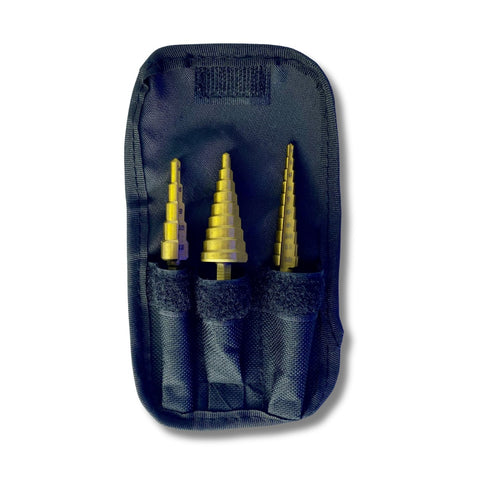 Conjunto de 3 brocas escalonadas cônicas de 4 a 20 mm no estojo
