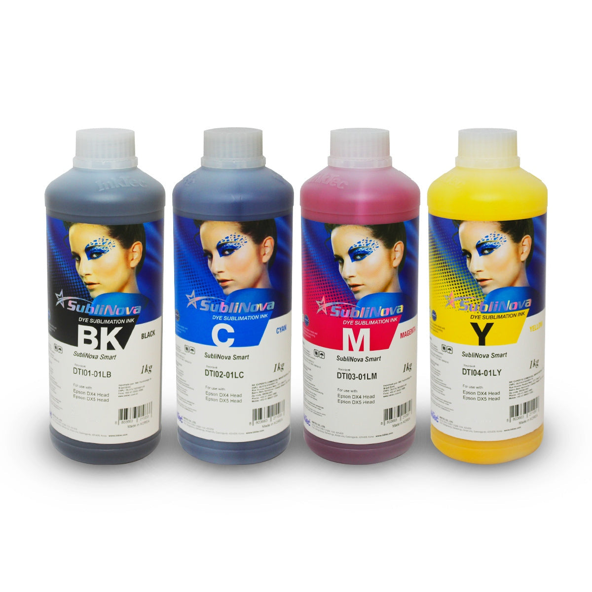 Kit Tinta Sublimática InkTec SubliNova Smart, 4 cores de 1 litro