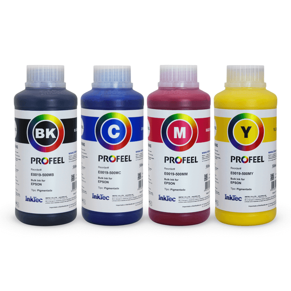Kit Tinta Pigmentada InkTec Profeel E0019, 4 cores de 500 ml