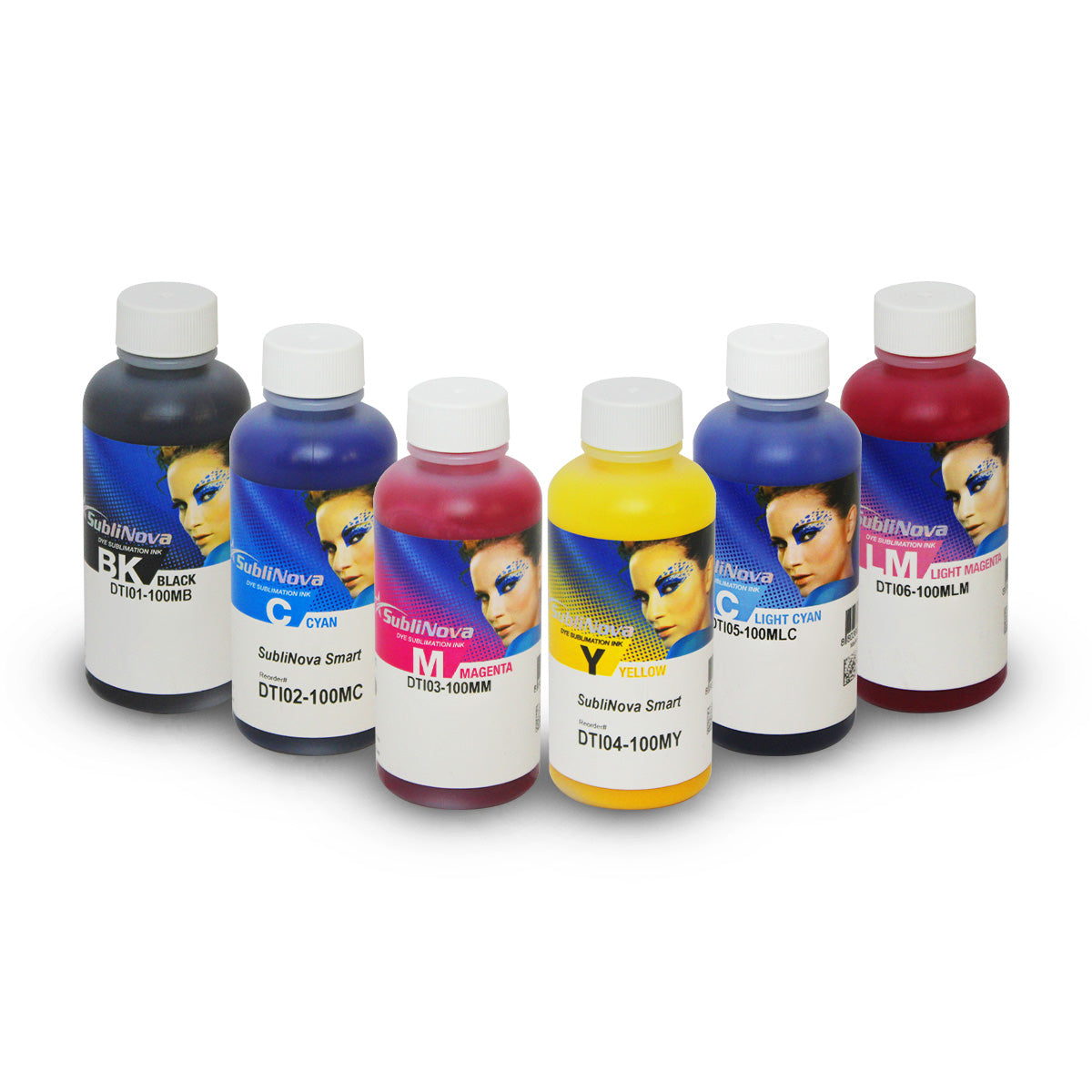 Kit Tinta Sublimática InkTec SubliNova Smart, 6 cores de 100 ml