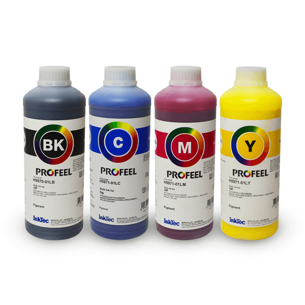 Kit Tinta Pigmentada InkTec Profeel H5970 e H5971, 4 cores de 1 litro