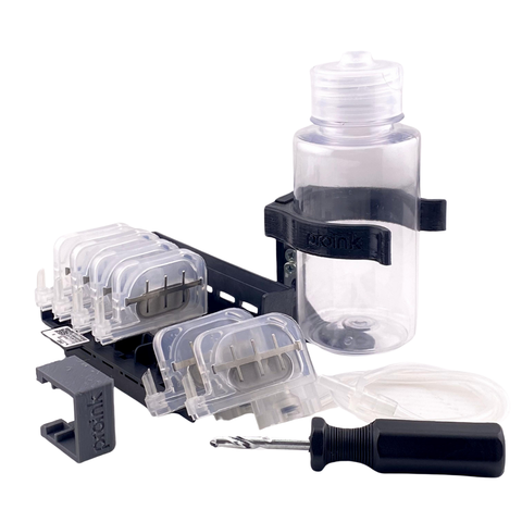 Pacote de preparação Proink para Epson L8050, L8180 e L18050: acoplamento de 6 cores, minidampers, frasco externo com suporte, mangueira e broca