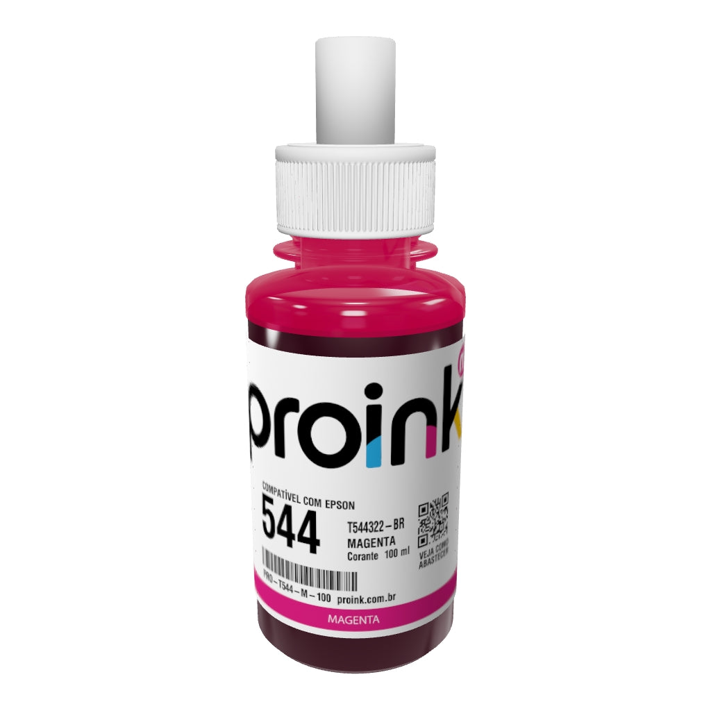 Garrafa de tinta Proink magenta de 100 ml com bico EcoFit em 3D