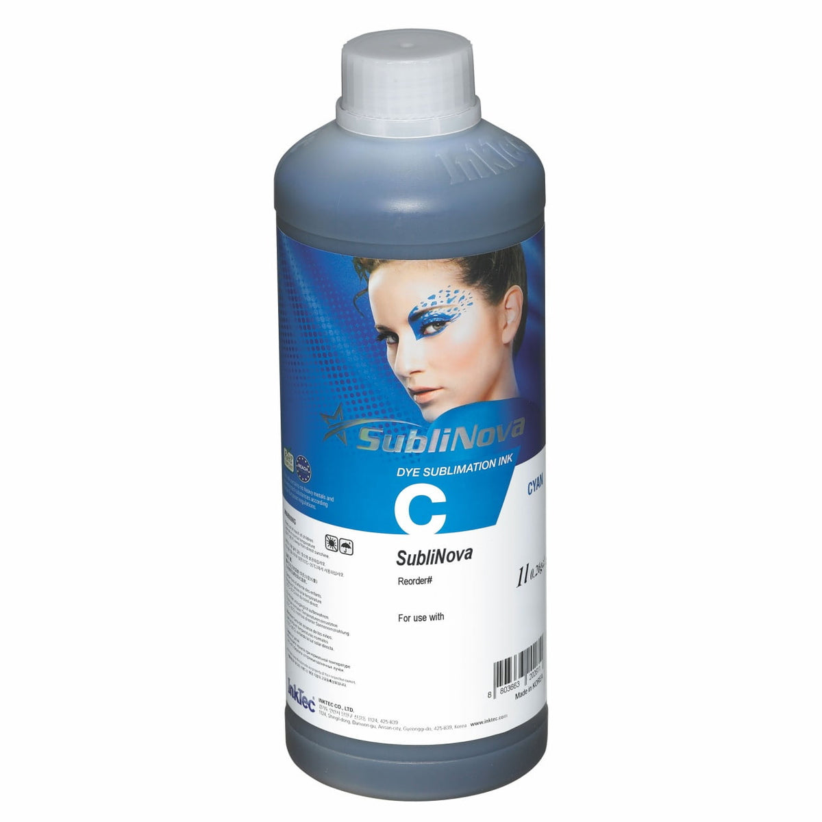 Tinta Sublimática InkTec SubliNova Smart Ciano 1 litro