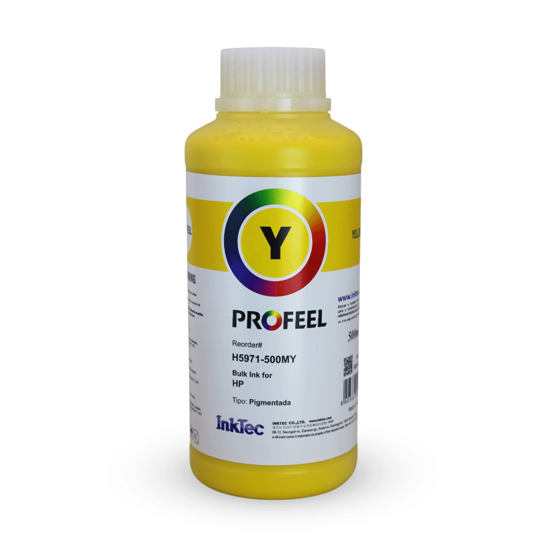 Tinta Pigmentada InkTec Profeel H5970 e H5971 Amarelo 500 ml